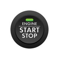 Car engine start stop button. Starting and stopping switch for motor vehicles. vector