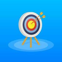 Target with an arrow flat icon concept market goal picture image. Concept target market, audience, group, consumer. Vector illustration.