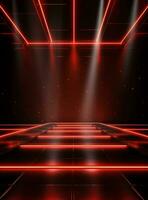 Ai generative Backdrop With Illumination Of Red Spotlights For Flyers realistic image ultra hd high design photo