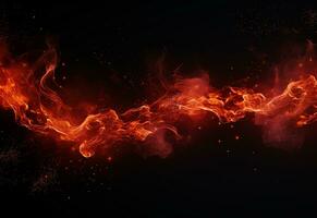 Ai generative Fire Particles On Hot Black Background realistic image, ultra hd, high design very detailed photo