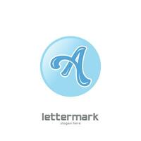 letter A technology glossy logo vector