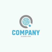 Fingerprint scanner Logo for privacy security vector