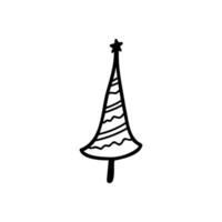 Navidad árbol vector soltero clipart en garabatear estilo. valores vector ilustración.