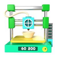 fdm 3d printer 3d illustratie icoon png