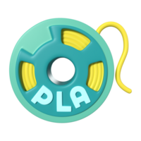 PLA Filament Spool 3D Illustration Icon png