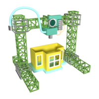 architecture 3d imprimante 3d illustration icône png