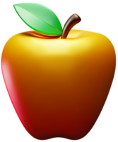 3d red apple png