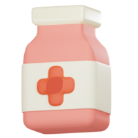 3D drugs medicine bottle png