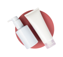 two white plastic bottle for cosmetic mockup png