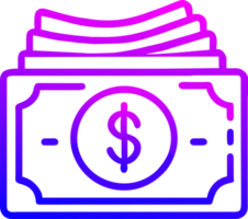 icono de gradiente de dinero png