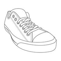 Zapatos o zapatilla de deporte con contorno estilo vector diseño elemento eps archivos