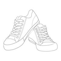 Zapatos o zapatilla de deporte con contorno estilo vector diseño elemento eps archivos