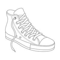 Zapatos o zapatilla de deporte con contorno estilo vector diseño elemento eps archivos