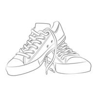 Zapatos o zapatilla de deporte con contorno estilo vector diseño elemento eps archivos