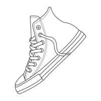 shoes or sneaker with outline style vector design element eps files