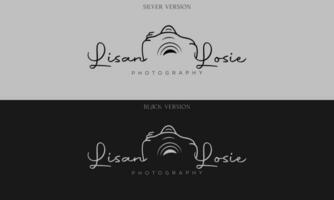 camera logo, modern photography signature logo icon vector