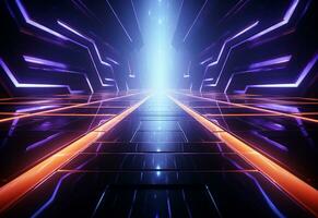 Neon illuminated futuristic backdrop realistic image, ultra hd, high design very detailed photo