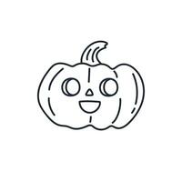 Cute pumpkin doodle. Vector illustration. Happy Halloween.