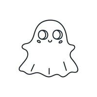 Magic little ghost doodle. Vector illustration. Happy Halloween.