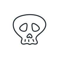 Magic skull doodle. Vector illustration. Happy Halloween.