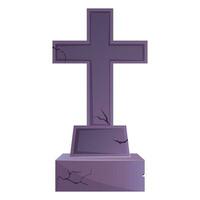 Old tombstone monument with cross on a white background vector