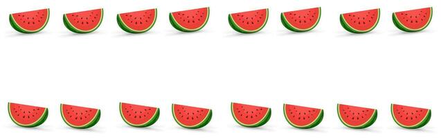 Banner design for fresh watermelon fruit, healty watermelon fruits pieces cut on isolated background banner template vector