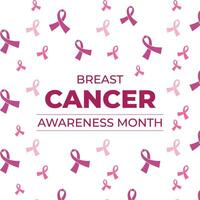 Think pink ribbon awareness symbol. October breast cancer month. vector