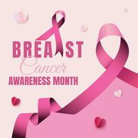 Breast Cancer Awareness Ribbon. Vector design