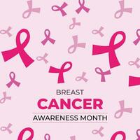 Think pink ribbon awareness symbol. October breast cancer month. vector