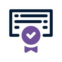 certificado doble tono icono. vector icono para tu sitio web, móvil, presentación, y logo diseño.