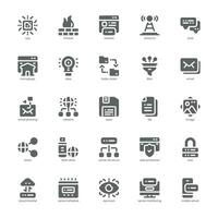 Data Center icon pack for your website, mobile, presentation, and logo design. Data Center icon solid design. Vector graphics illustration and editable stroke.