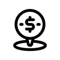 dinero ubicación línea icono. vector icono para tu sitio web, móvil, presentación, y logo diseño.