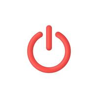 3d Realistic Power On Off button vector illustration