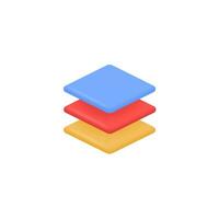 3d Realistic Layers icon vector illustration