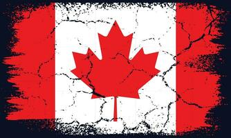 Free Vector Flat Design Grunge Canada Flag Background