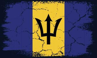 Free Vector Flat Design Grunge Barbados Flag Background