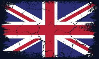 Free Vector Flat Design Grunge United Kingdom Flag Background