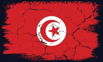 Free Vector Flat Design Grunge Tunisia Flag Background