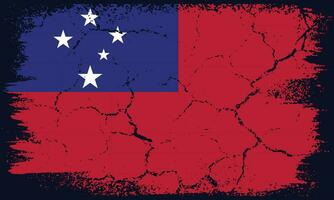 Free Vector Flat Design Grunge Samoa Flag Background