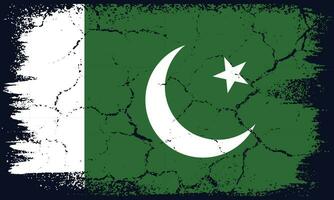 Free Vector Flat Design Grunge Pakistan Flag Background