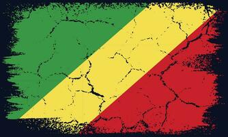 Free Vector Flat Design Grunge Republic of the Congo Flag Background