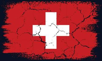 Free Vector Flat Design Grunge Switzerland Flag Background