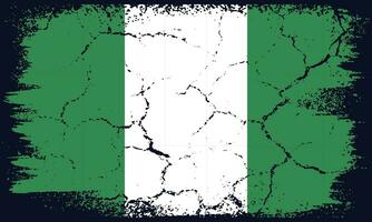 Free Vector Flat Design Grunge Nigeria Flag Background