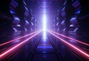 Ai Generative Neon illuminated futuristic backdrop realistic image, ultra hd, high design very detailed photo