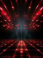 Ai generative Backdrop With Illumination Of Red Spotlights For Flyers realistic image ultra hd high design photo