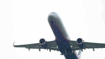 AMSTERDAM, THE NETHERLANDS JULY 26, 2017 - Aeroflot Airbus A321 VP BJX departure at runway 24 Kaagbaan, slow motion. Shiphol Airport, Amsterdam, Holland video