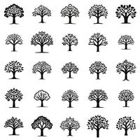 Tree Icon Minimlistic Icon Set Black Outline vector