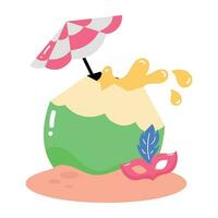 Trendy Coconut Drink vector