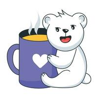 Cute get well soon bear with tea mug 1370028 Vector Art at Vecteezy