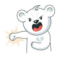 Trendy Punching Bear vector